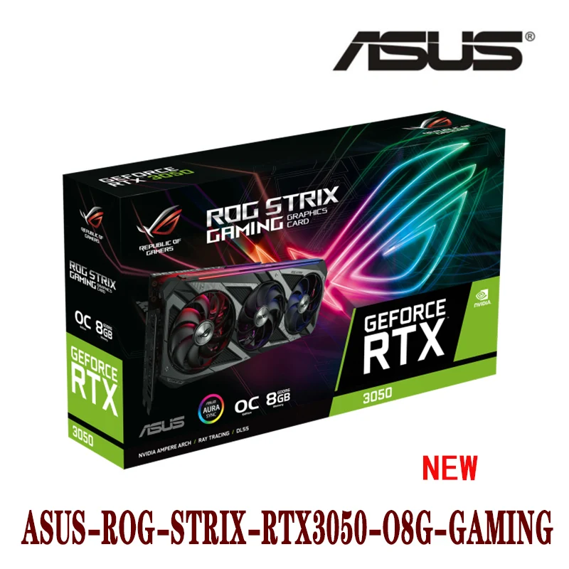 ASUS ROG Strix GeForce RTX™3050 OC Edition 8GB RTX 3050 поддержка процессора AMD Intel LHR для настольного
