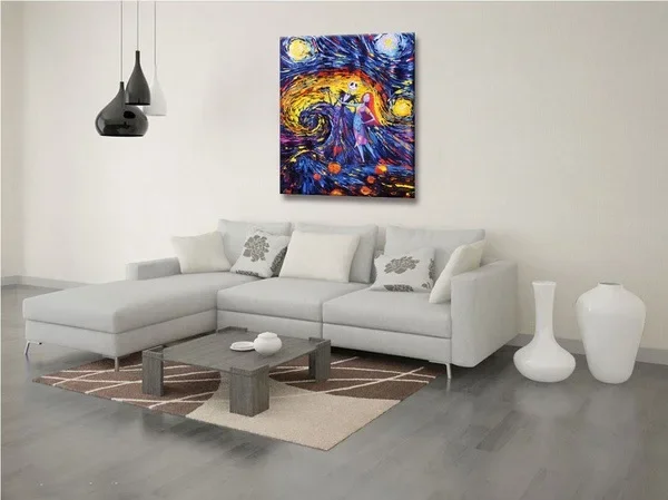 Декоративная картина Джек и Салли в горошек абстрактный стиль художественное