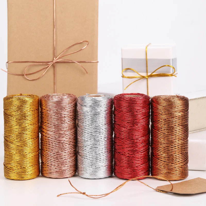 

Metallic Cord Ribbon Tinsel Rope for Craft Making Gift Wrapping,1.5mm/0.06inch Braids Hair Braiding,Hanging Ornaments,Jewelry