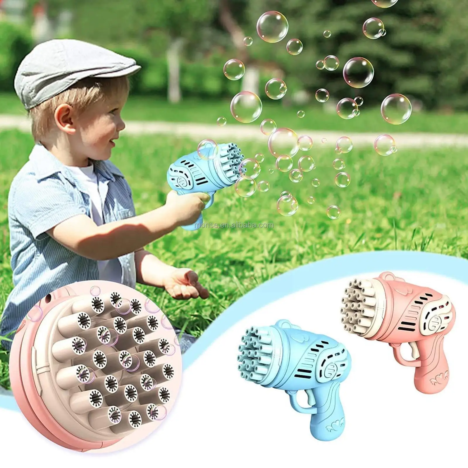 

23 Holes Bubble Machine Kids Bubble Gun Electric Rocket Children Launcher Soap Bath Water Wedding Machine Bubble Toys V8X5