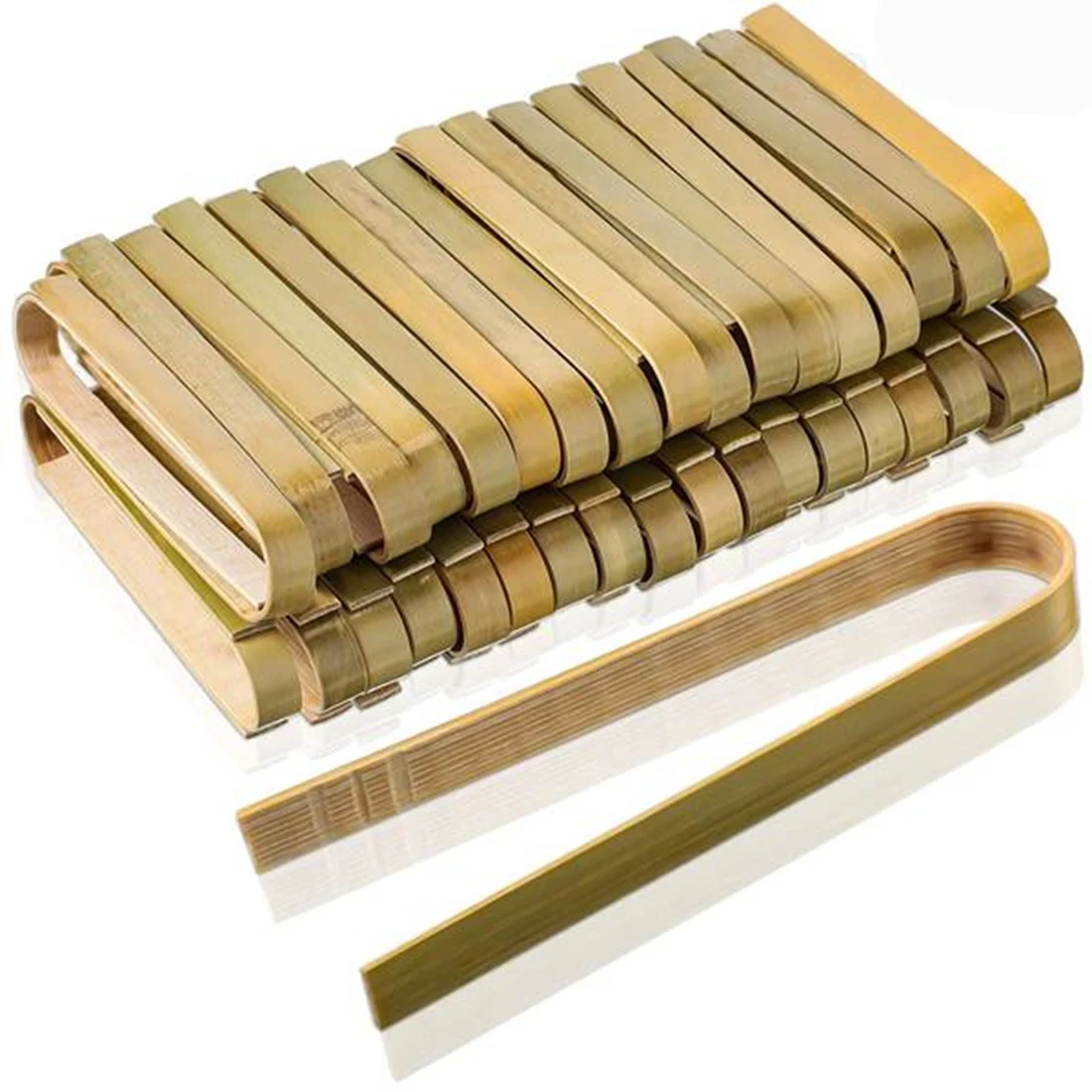 

80 шт., одноразовые мини-щипцы из бамбука
