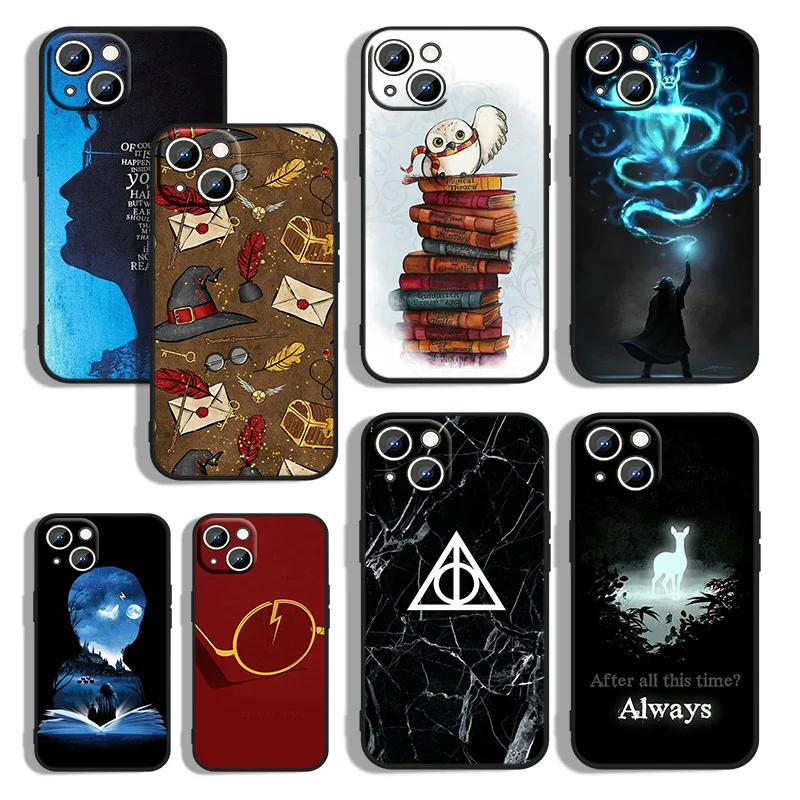 

Potters Wand Harries Phone Case For Apple iPhone 14 13 12 11 mini XS XR X Pro Max 8 7 6S 5S SE Plus Black Cover