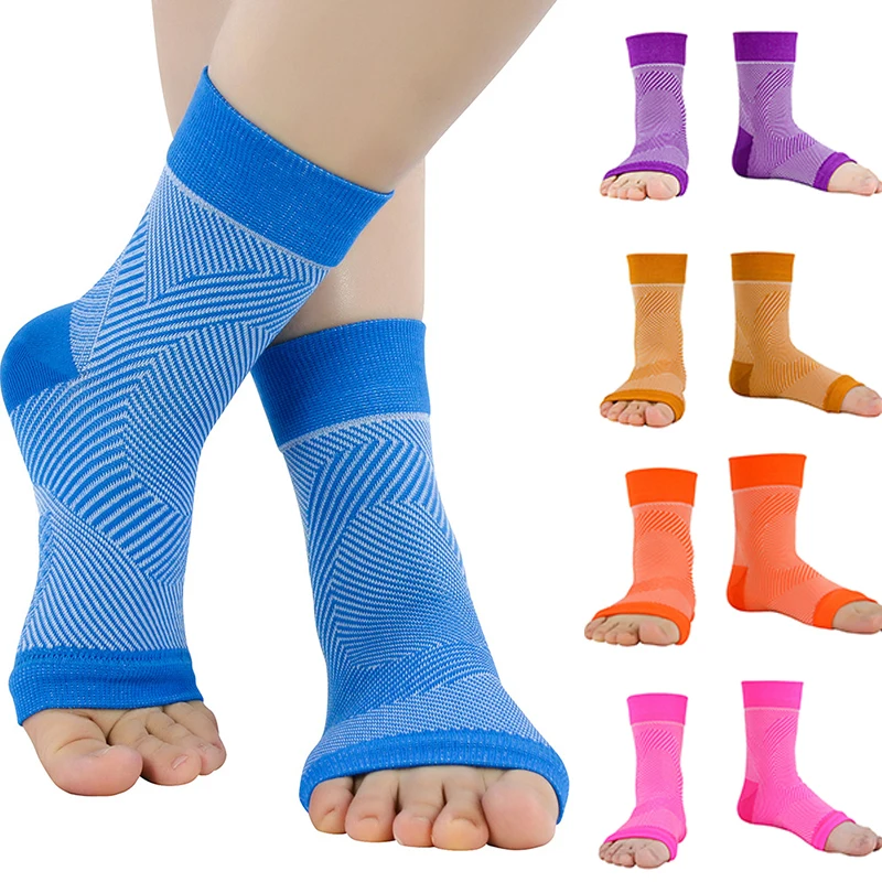 

1Pair Sports Ankle Brace Compression Sleeve Plantar Fasciitis Sock With Foot Arch Support Reduces Swelling & Heel Spur Pain
