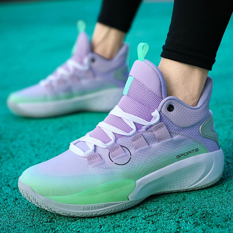 Original Men's Sneakers High Quality Purple Men Sport Basketball Shoes High Top Training Shoes Women Gym Sneakers tenis basquete