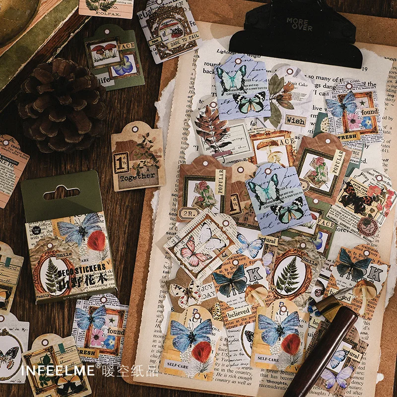 

46 наклеек в стиле ретро, Коллекционная серия, творческая литературная учетная запись, сделай сам, декоративный Герметичный Материал, канцел...