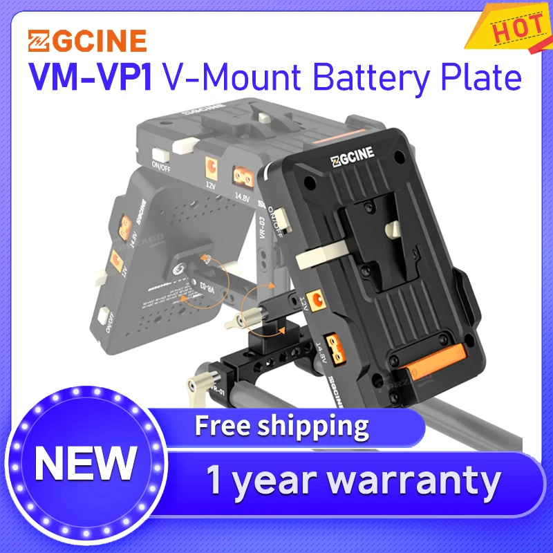 

ZGCINE VM-VP1 V-Mount аккумуляторная пластина PD 14,8 V-Lock адаптер аккумуляторной пластины с 5 мм стандартным зажимом стержня для DSLR камер Camcord