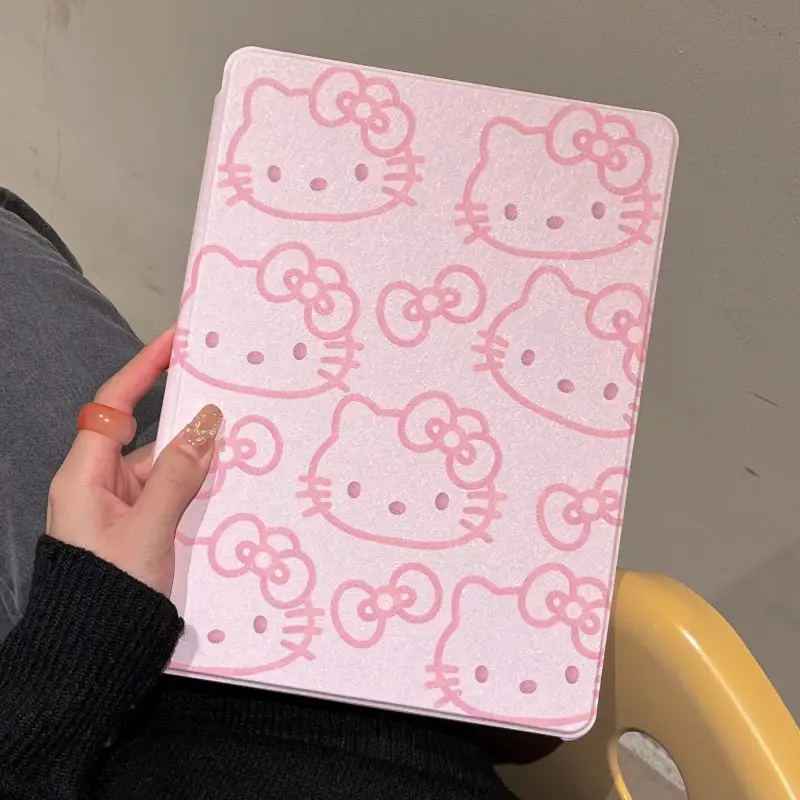 

Kawaii Sanrio Ipad Case Hello Kittys Accessories Cute Cartoon Anime Apply Ipad1089Air34Mini6 Protective Case Toys for Girls Gift