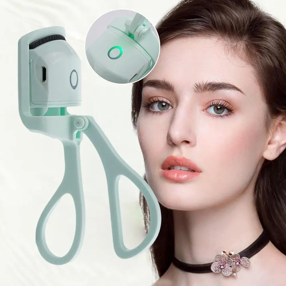 

Portable Electric Heated Eyelash Curler Comb Eye Lash Thermal Eyelash Eyelashes Lasting Curls Tools Long Perm Curler Makeup P0Q9