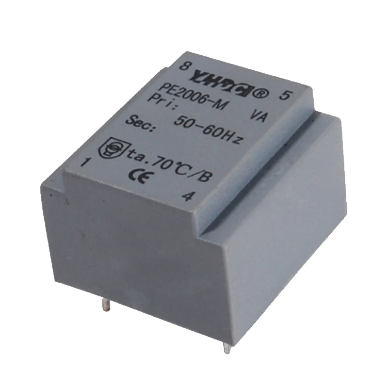 PE2006-M 0.35VA 220V/6V×2/7.5V×2/9V×2/12V×2/15V×2/18V×2/24V×2 Vacuum Epoxy Encapsulated Safety Isolation Transformer PCB Welding |