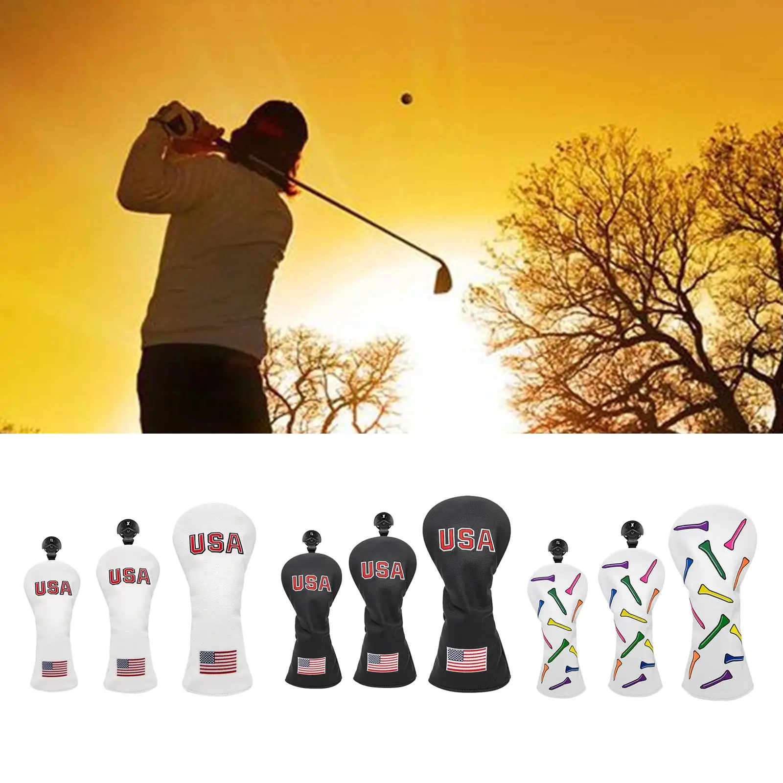 

Вязаные головные уборы для гольф-клуба, деревянные головные уборы для игры в гольф, гибридные головные уборы, подходят для любого игрока в гольф