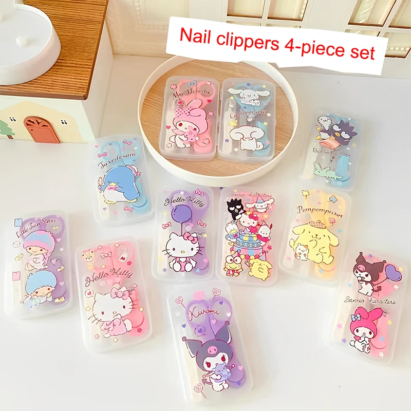 

Kawaii Hello Kitty машинка для стрижки ногтей набор аниме Sanrio Kuromi My Melody детские безопасные ножницы пинцет игрушка рождественские подарки