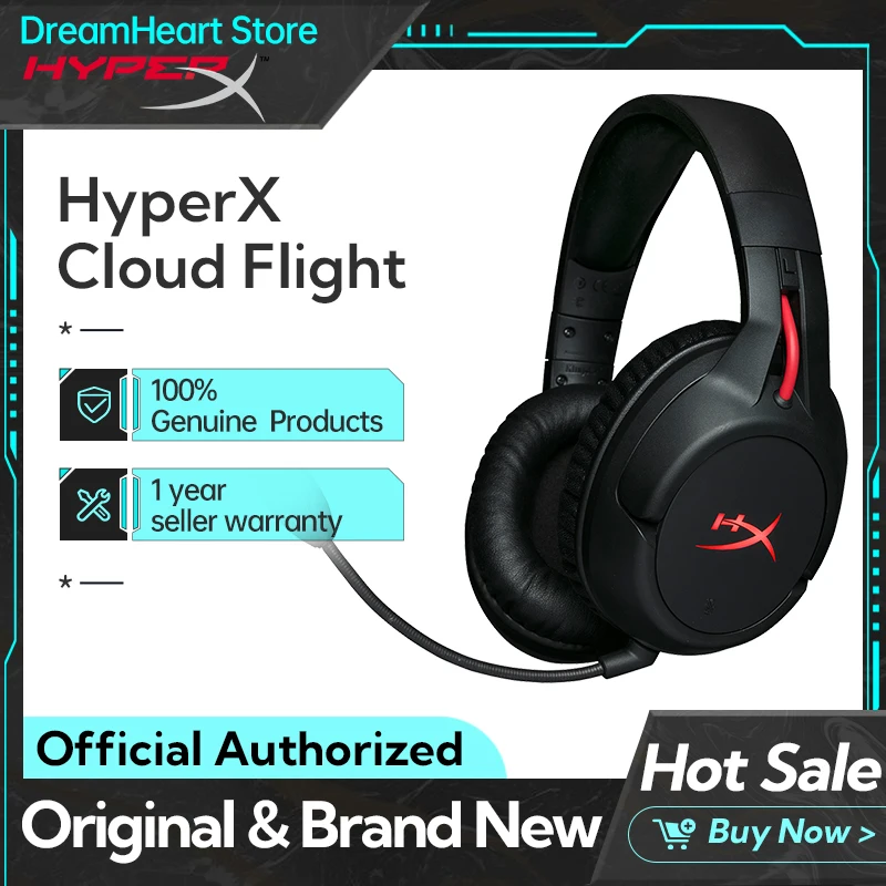 

HyperX Cloud Flight Wireless Gaming Headset support a 3.5mm wired audio connection Headphones For PC PS4 Xbox
