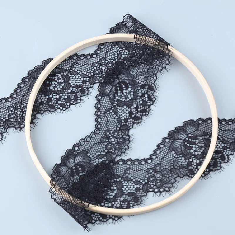 

5Cm Elastic Eyelash Lace Trim With Knitted Lace Edging Accessories And Eyelash Lace Trimmings For Clothing Sewing Supplies