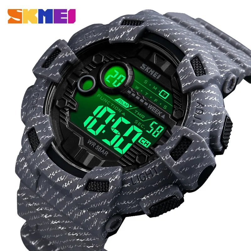 

2022 SKMEI Sport Watch Men Fashion Digital Wristwatches Mens Week Date Stopwatch Relogio Digital 2Time Countdown Montre Homme