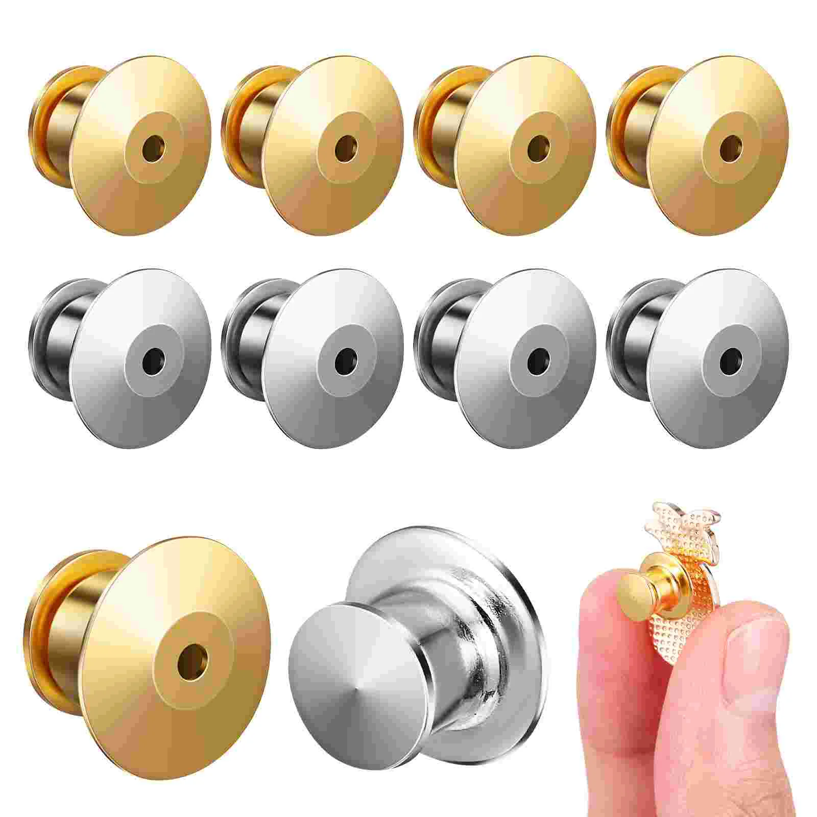 

10 Pcs Locking Locking Pin Keepers Clasp Back Crafts Backs Supplies Enamel Metal Needle