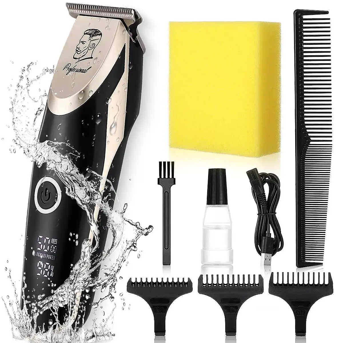 

Professional Hair Trimmer Waterproof Hair Clipper Electric Hair Cutting Machine Beard Trimmer Body For Men Haircut