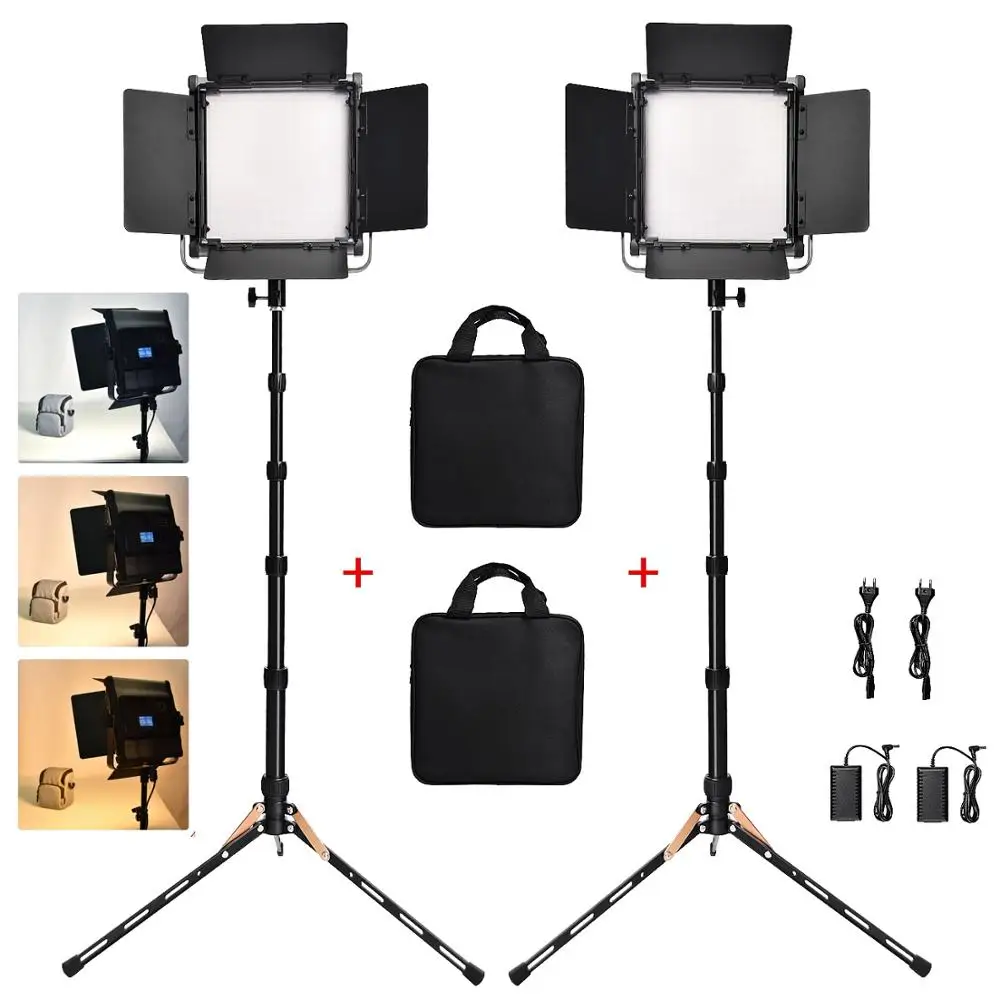 

Fosoto 2 In 1 Kit LED Video Light 3200-5600K 40W Photographic Lamps With Tripods LED Studio Lamps For Youtube Camera Photo
