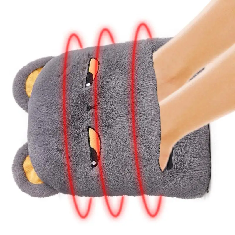 

Электрический подогреватель для ног, мультяшный плюшевый нагреватель для ног в форме кота с таймером и настройкой температуры, зимний согр...