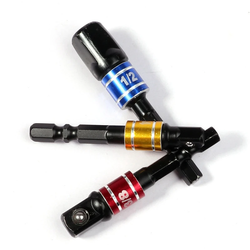 

3 шт./компл. 1/4 "3/8" 1/2 "адаптер для сверл, шестигранная Магнитная модель, набор удлинителей для ударного драйвера