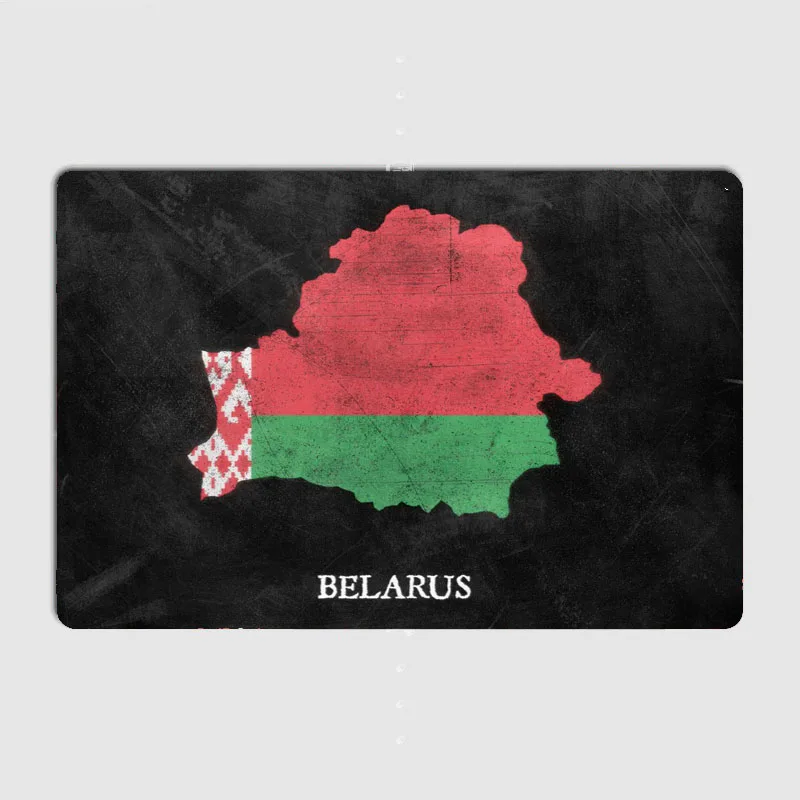 Карты постер из Беларуси металлический знак на заказ ретро кухня жестяной