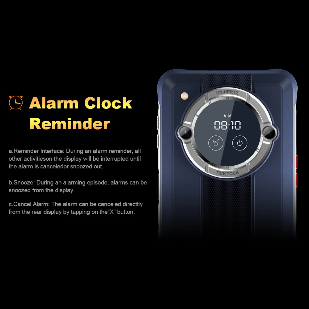 Unihertz Tick Tock E Phones Smartphones Android 12 Dual Screen Cellphone Music Watch Alarm Clock Incoming Call Mobile Phones