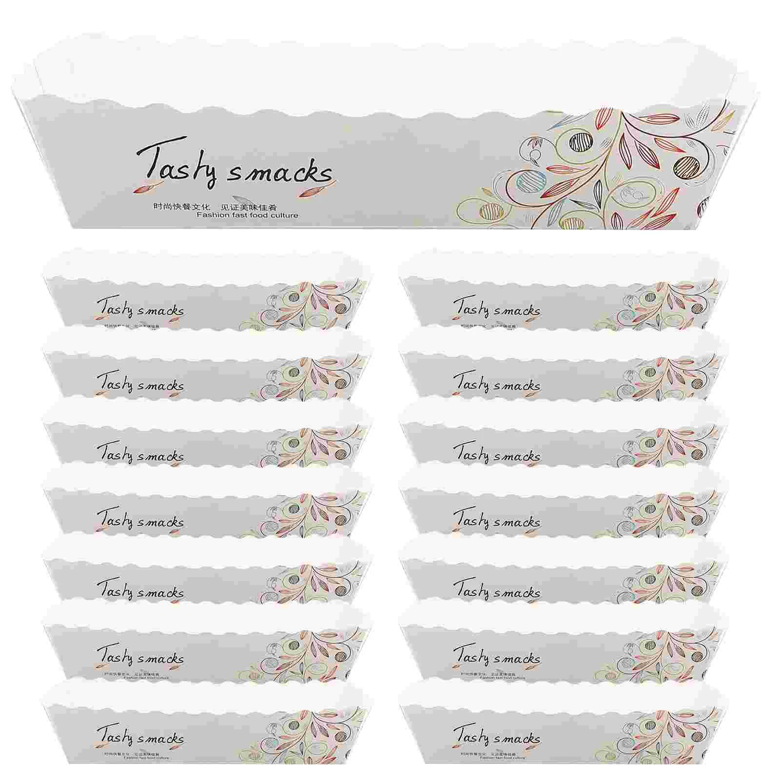 

200 Pcs Sushi Boat Plate Frying Chicken Holders French Fries Paper Container Snack Containers White Cardboard Food Snacks