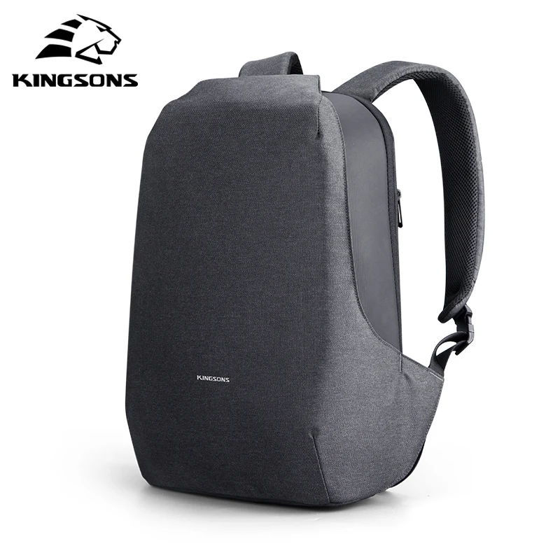 

Kingsons 180 Degree Open Anti-theft Backpack Men 15.6 inch Laptop W/ USB Charging Waterproof School Bag for College Student Boys