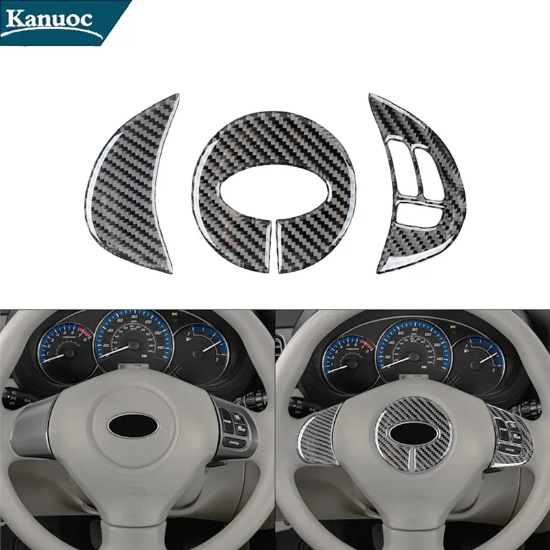 

For Subaru Forester 2009 2010 2012 2013 Carbon Fiber Stickers Steering Wheel Cover Trim Car Interior Decorative Accessories