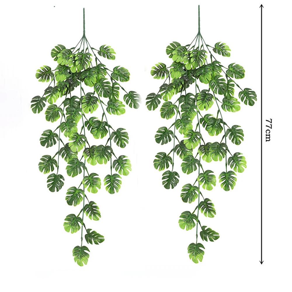 

Искусственные висячие гирлянды из листьев монстеры 2 шт