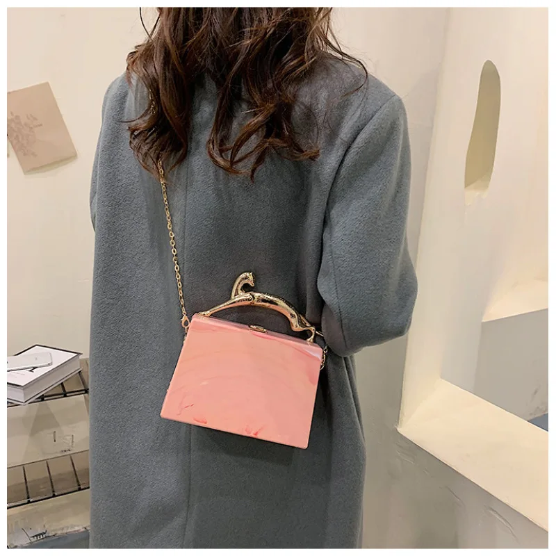 

Acrylic Box Handbag Candy Color Girls Crossbody Bag Party Evening Bag