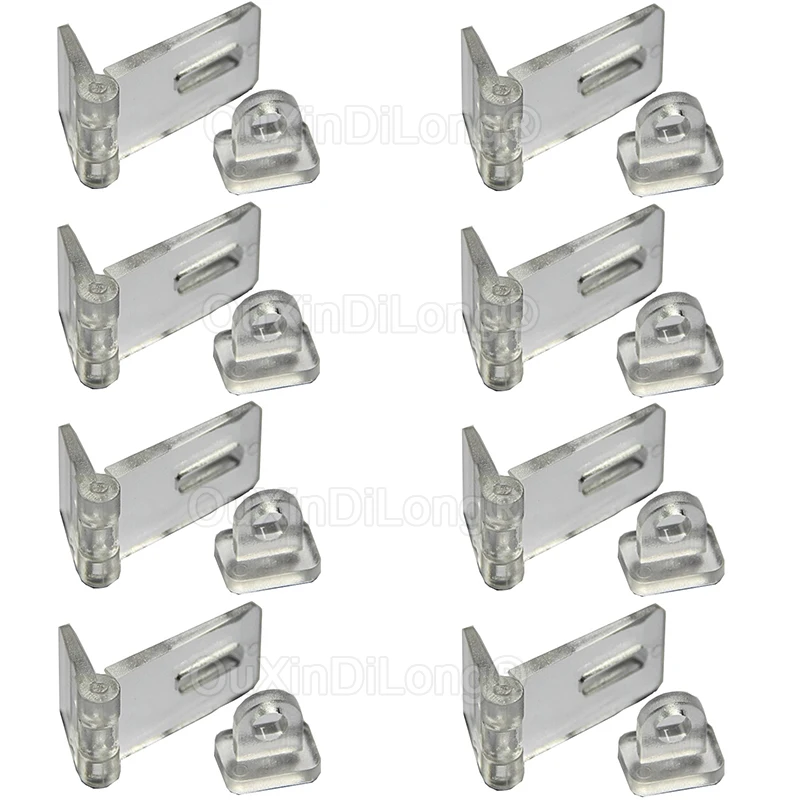 

10PCS Acrylic Buckle Lock Hasp Hinge Clear Suitcase Latches Hinges Cabinet Door Plastic Mini Locks Padlock Box Buckles GF1427