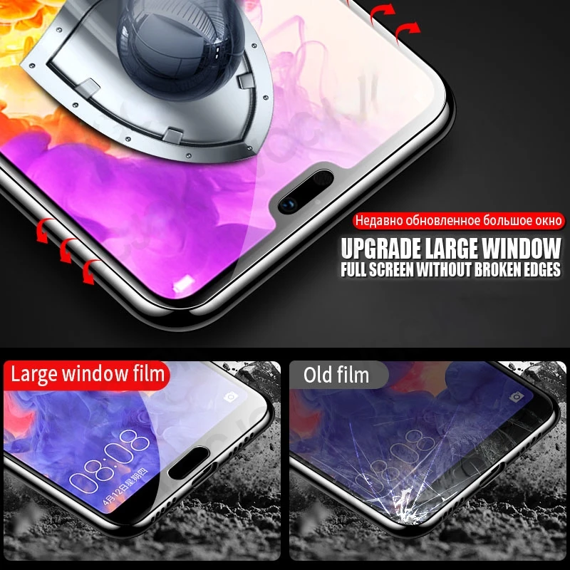11D Protective Glass On For Huawei P20 Pro P10 Lite Plus Screen Protector Glass P30 P40 Lite E P Smart 2019 Tempered Glass Film