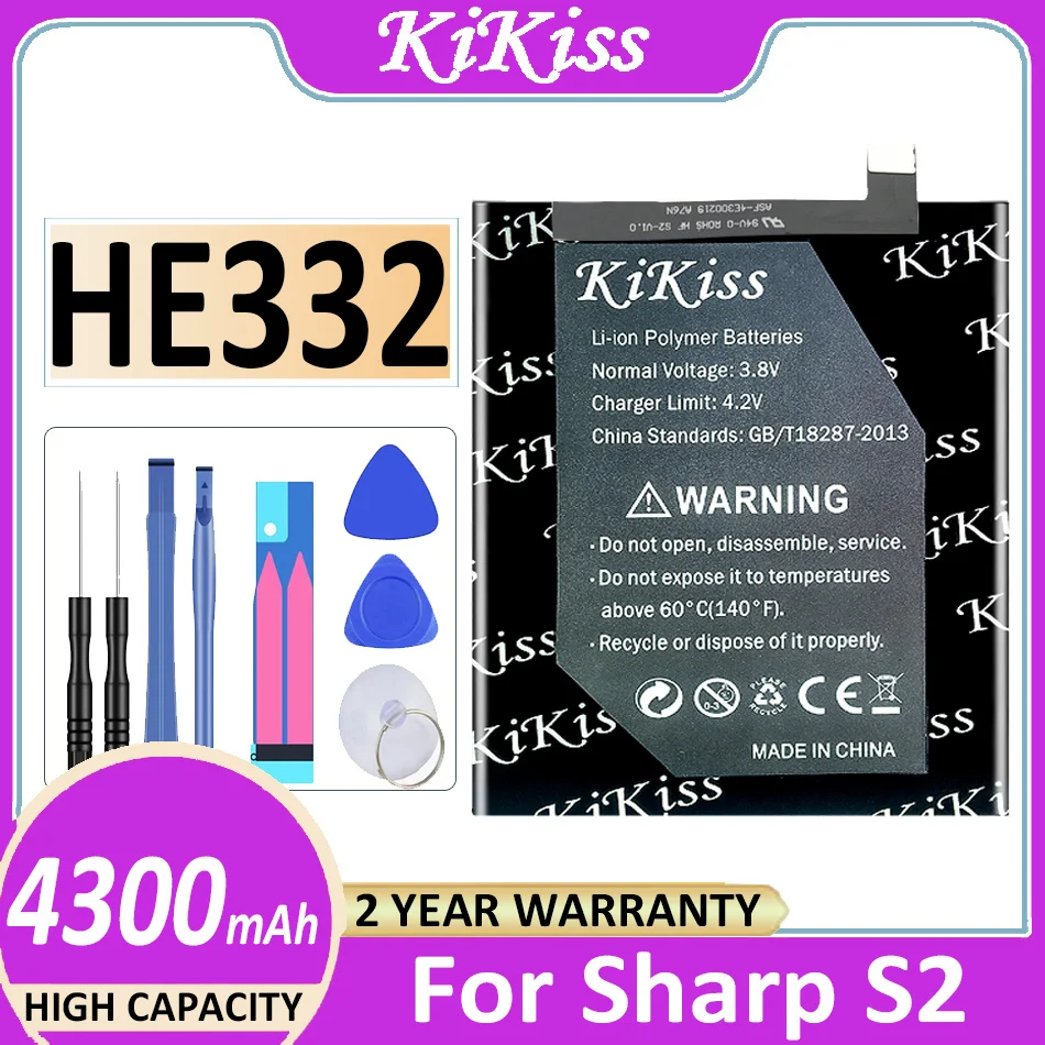 Сменный аккумулятор KiKiss HE332 на 4300 мАч для Sharp S2 fs8010 Aquos S2 FS8018 S3 Mini S3mini мобильный телефон