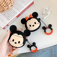 disney cartoon earphone case for apple airpods 1 2 case for airpods pro case wireless bluetooth headphones case with lanyard