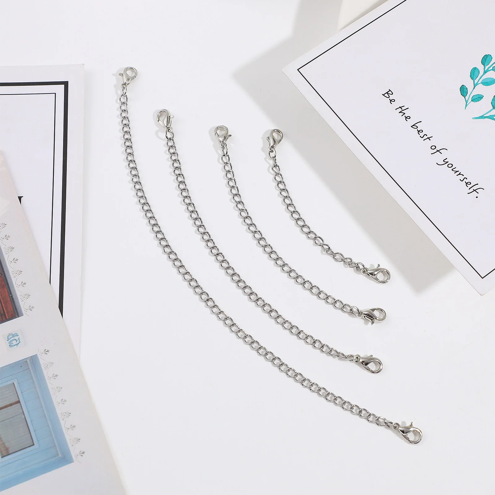 Extender Chain Set Extension Lobster Clasp Moisennette Jewelry Stainless Steel Double-headed