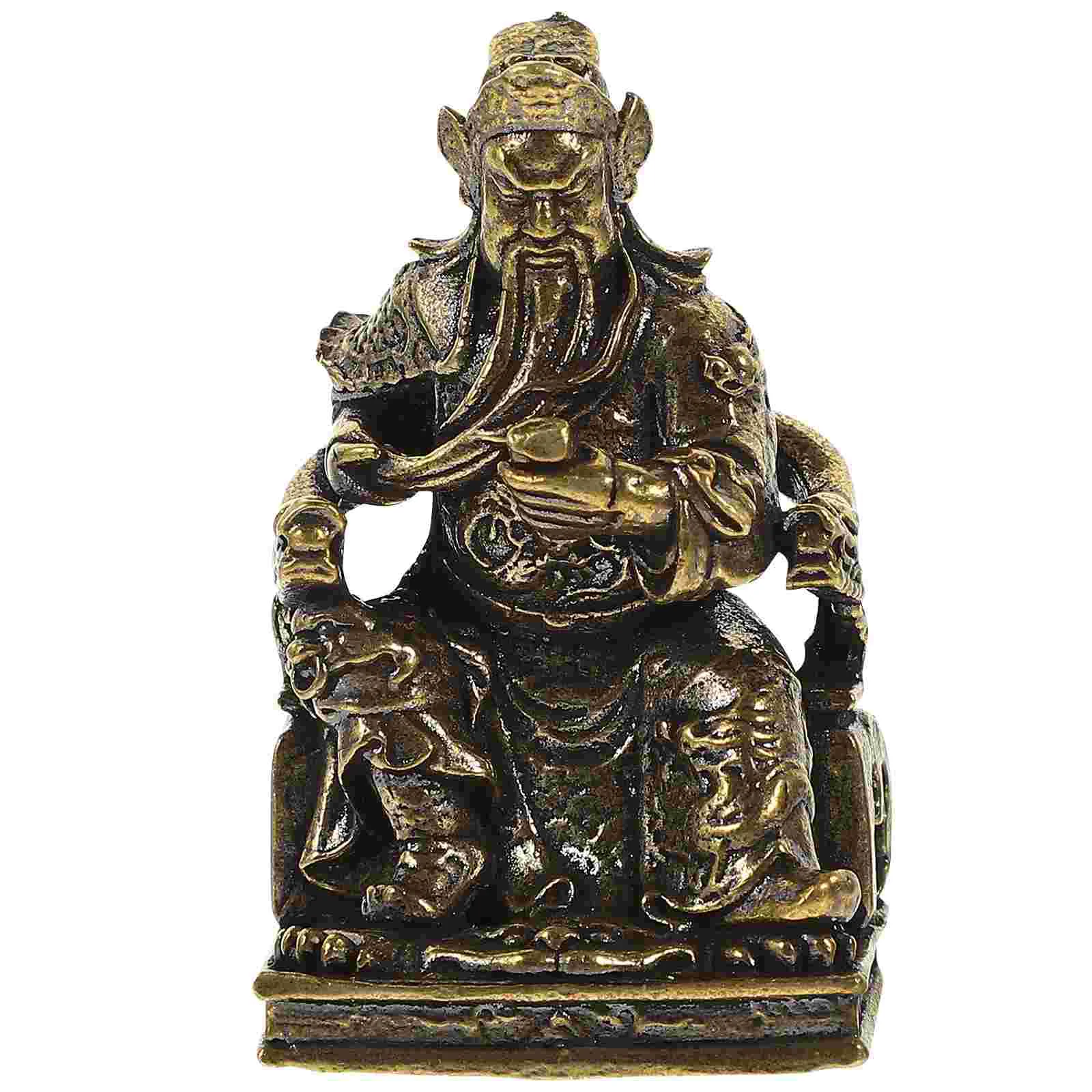 

Brass Ornaments Desktop Decoration Statue Exquisite Guan Yu Home Statues Gong Crafts Figurine Indoor