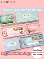 wax seal kit diy macaron stamp set for sealing gift box set envelope wedding invitation journal gifts postcard custom stamps