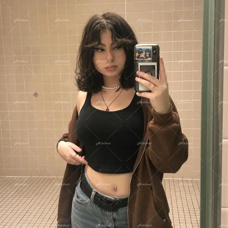 Женский облегающий Топ без рукавов однотонный черный короткий топ y2k лето 2022 |