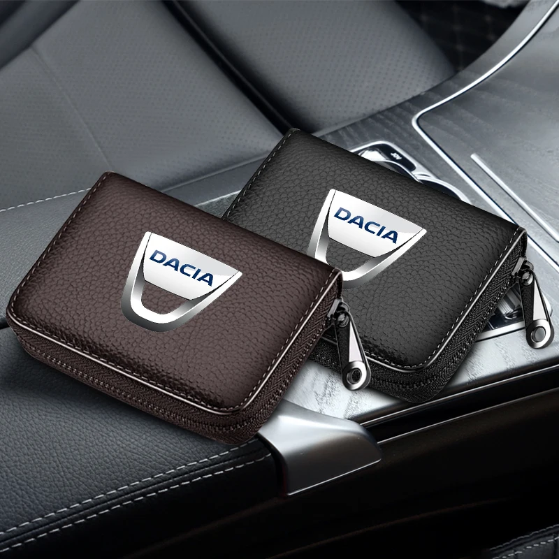 

Genuine Leather Wallet Business Card Holder Bag For Dacia Duster 2016 2017 2020 Daster Dokker Logan Sandero Stepway Lodgy MCV 2