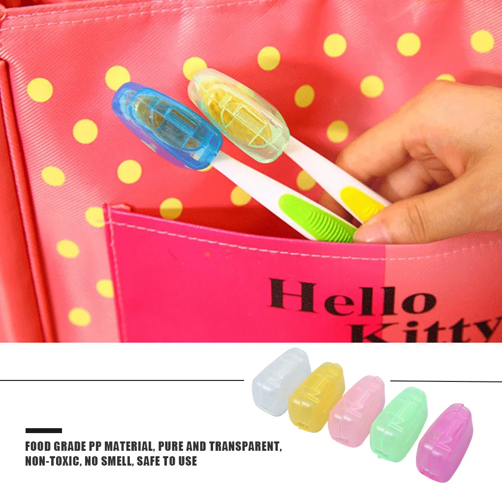 

5pcs Color Random toothbrush head cover toothbrush head case toothbrush head plastic cover portable toothbrush head cover