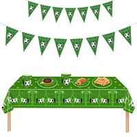 134pcs football themed tablecloth cups and plates set soccer tableware set kids birthday party decoration set party supplies