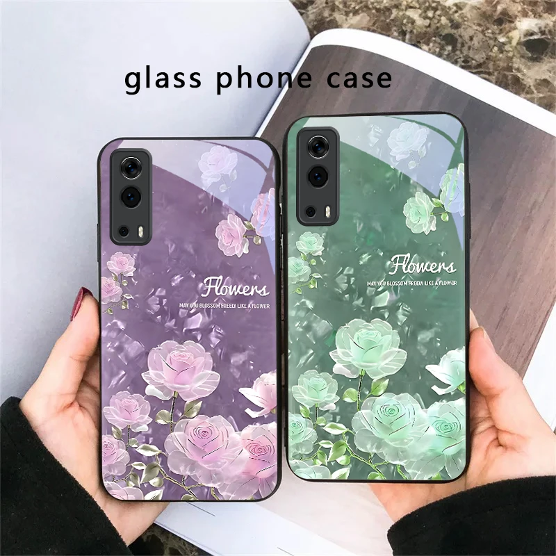 Чехол для телефона из черного стекла Night roses bloom freely для Vivo Y100 Y33s Y03 Y36 Y35 Y52 Y72 Y55 Y16 Y76 Y75 Y72 5G iQOO 12 Z9 Turbo (art.: 3920dbf7d702d) - 3920dbf7d702d