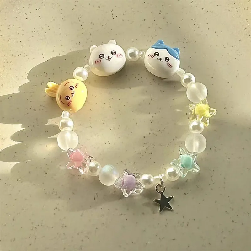 Фото Браслет Kawaii Anime Chiikawa Hachiware, милый, уникальный дизайн, модный, стильный, повседневный, очаровательный, ювелирные украшения, аксессуары для девочек, подарок на вечеринку №3