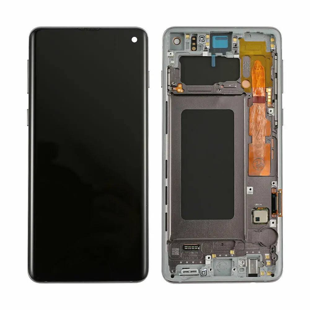 Original framed LCD for Samsung S10 SM-G973 LCD monitor and touch screen digitizer assembly parts with dot screen enlarge