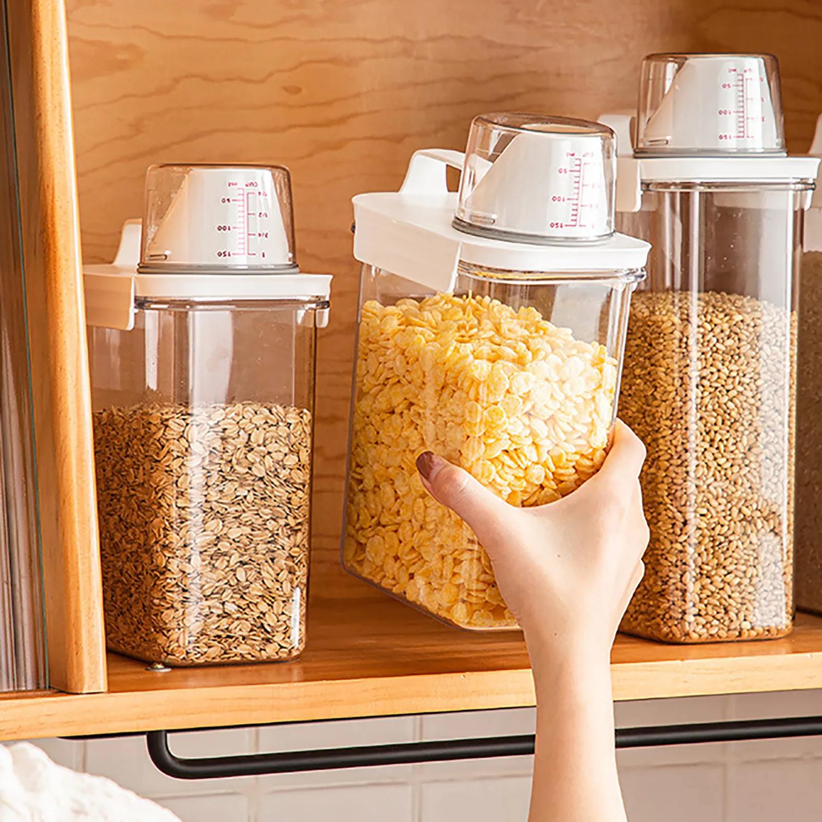 

Plastic Cereal Dispenser Storage Box Kitchen Food Grain Rice Container Nice Kitchen Rice Storage Box Flour Grain Storage