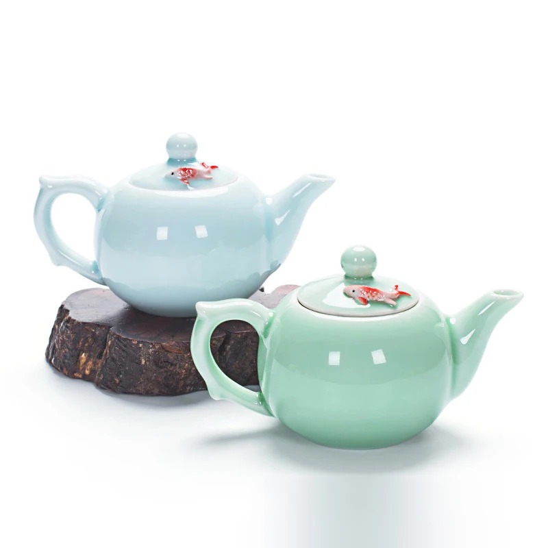 

Creative Celadon Teapot Small Fish Teapot,Exquisite Teapot Kettle,Coffee Tea Sets,Chinese Traditions Flower Tea Pot Teaware