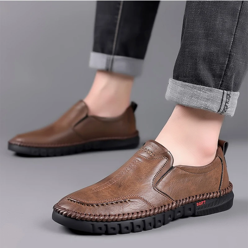 

Men Casual Shoes Leather Loafers 2023 New Men's Car Driving Shoes Comfortable Walking Shoe Male Shoe