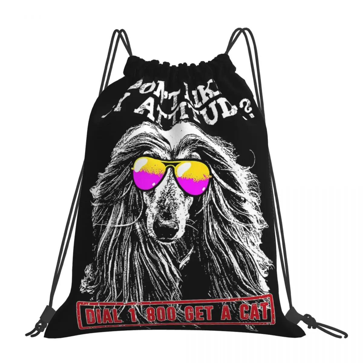 

Funny Afghan Hound Attitude Backpack Portable Drawstring Bags Drawstring Bundle Pocket Storage Bag Book Bags For Travel Students