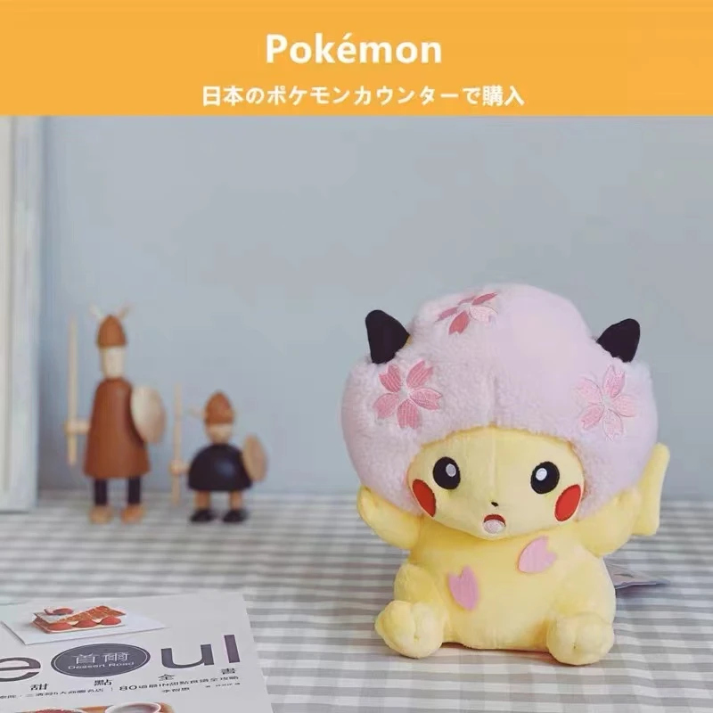 

Cute Oversized Pokemon Pikachu Plush Toy Cherry Blossom Series Cartoon Anime Pillow Dolls for Children Christmas Birthday Gifts