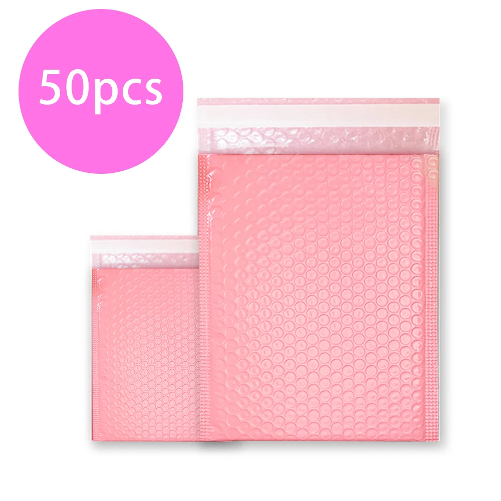 50 Pack Bubble Envelope Pink Bubble Envelope Self-Sealing Thickened Gift Bag Packaging Envelope Envelope Book Shipping Packaging